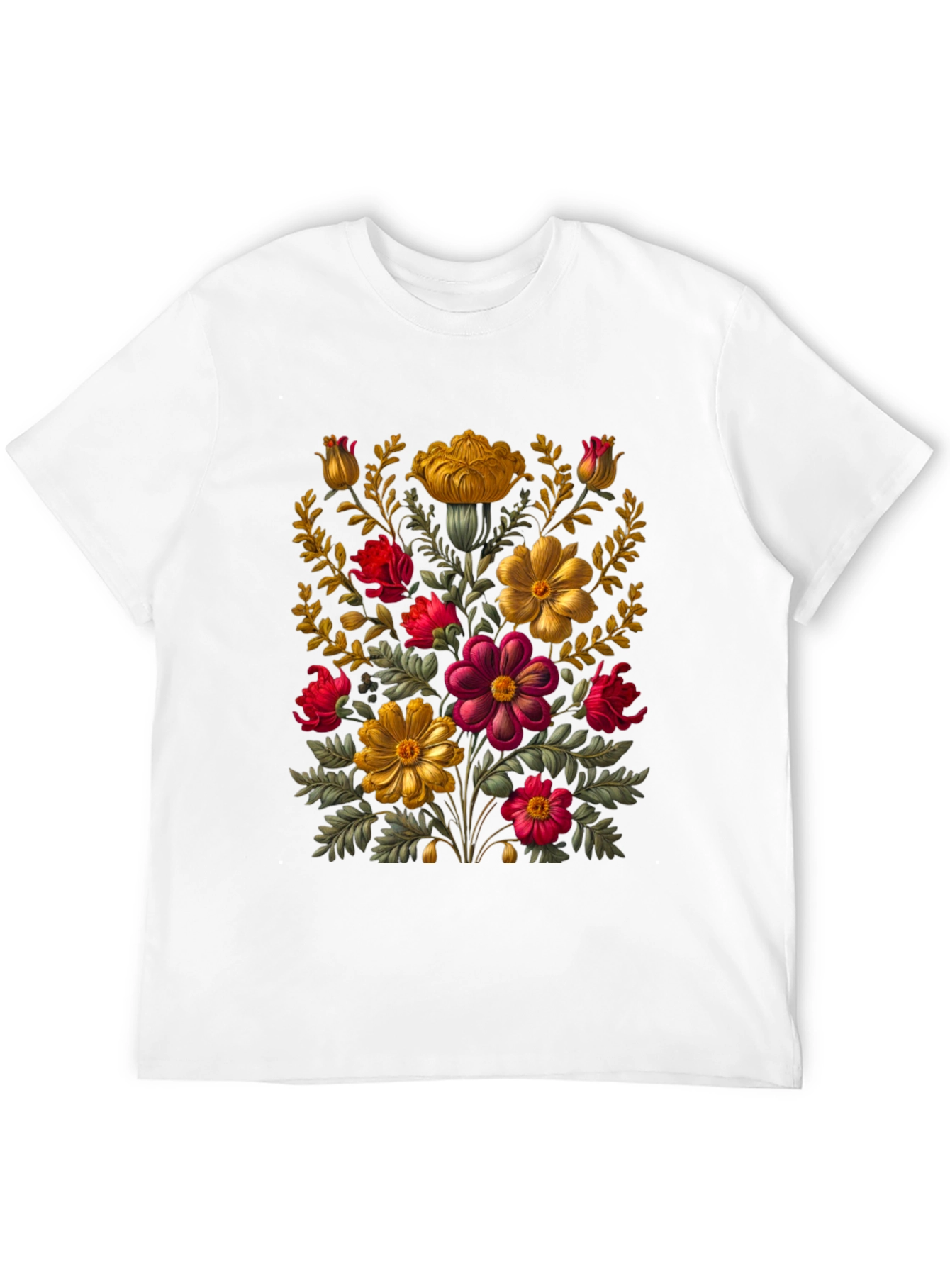 Floral Art Black T-Shirt
