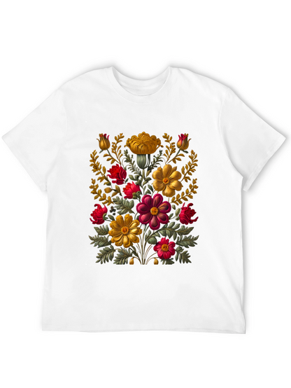 Floral Art Black T-Shirt