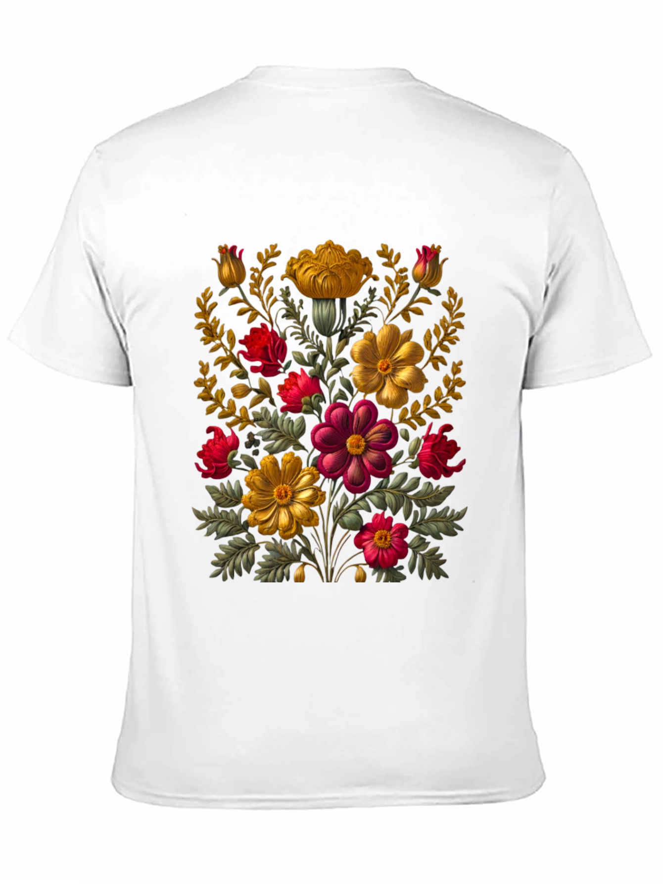 Floral Art Black T-Shirt