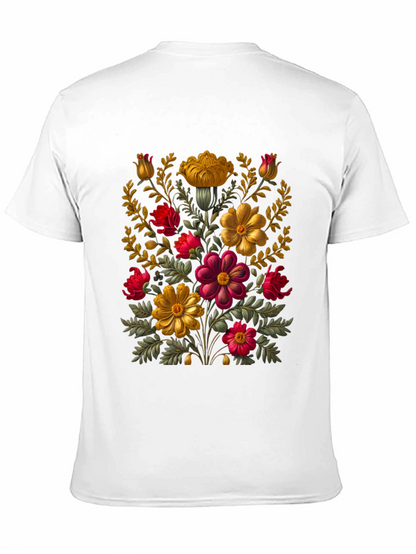 Floral Art Black T-Shirt