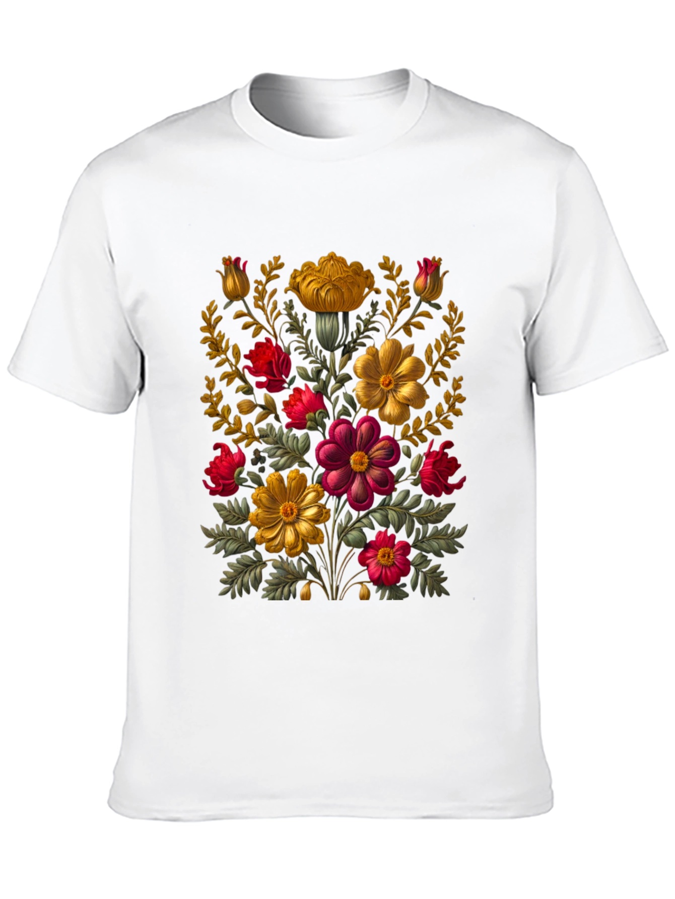 Floral Art Black T-Shirt