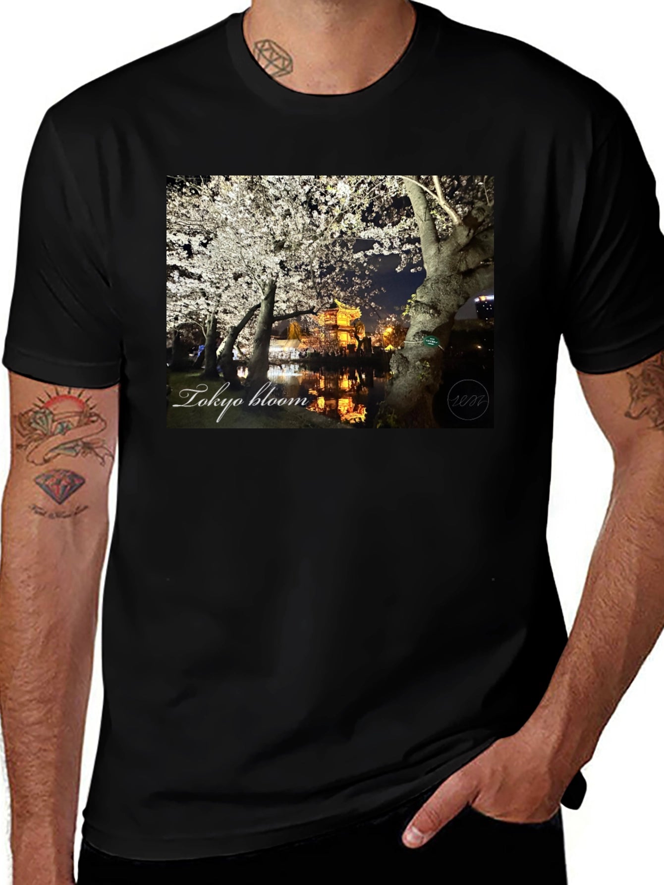 Tokyo Bloom Black T-Shirt