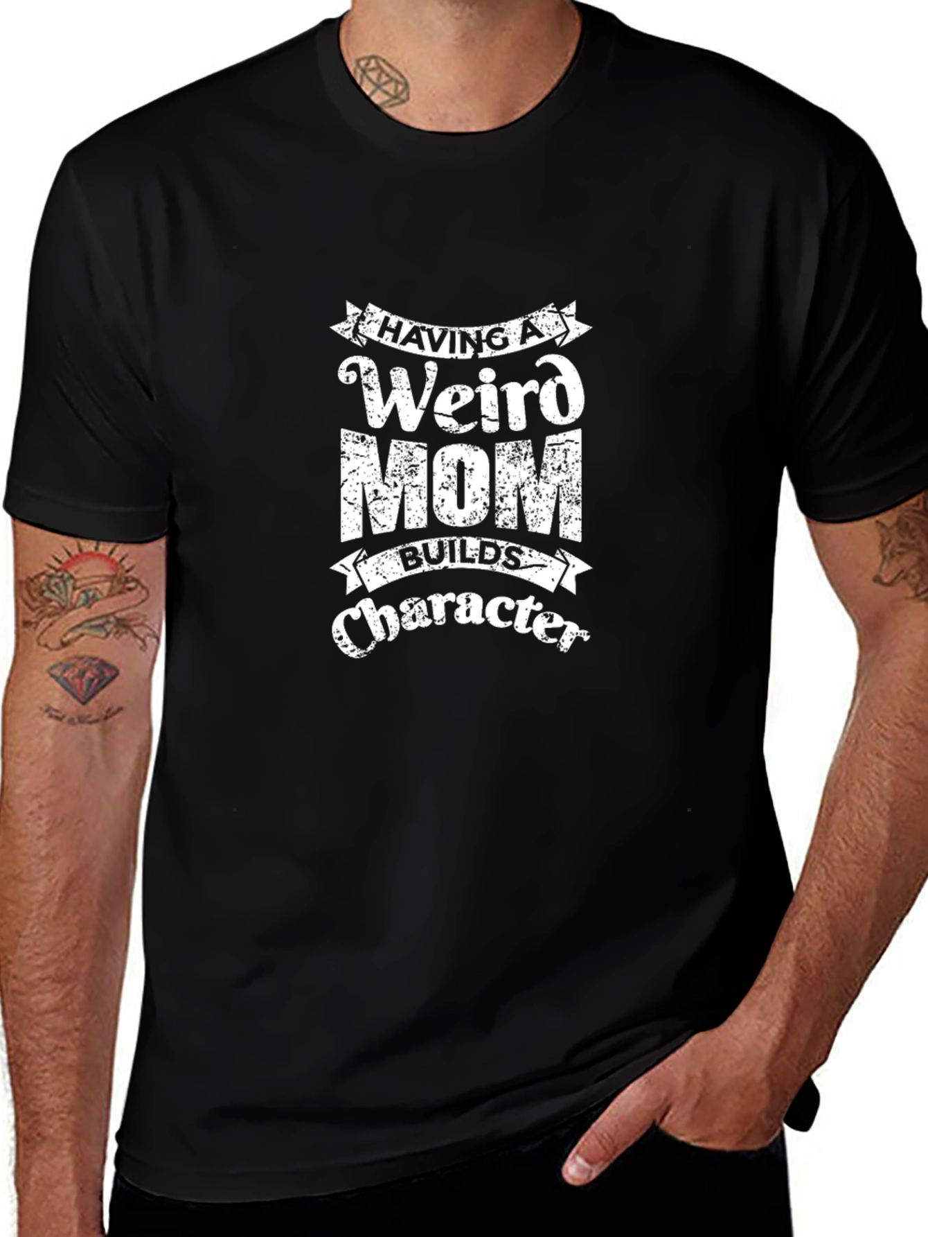 Weird Mom Character Black T-Shirt