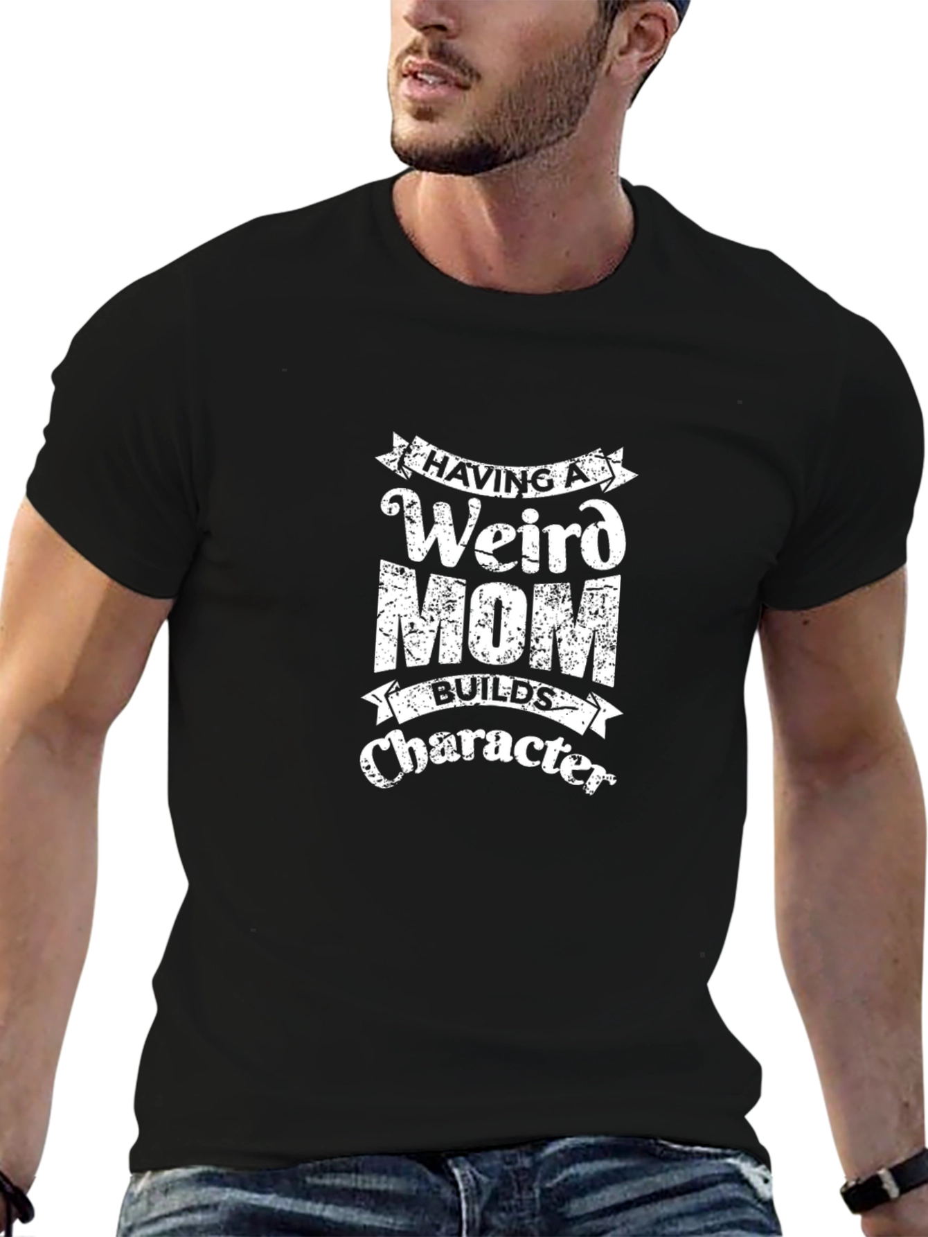 Weird Mom Character Black T-Shirt