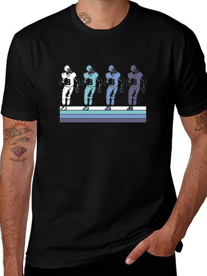 Football Player Graphic Tee - Retro Style