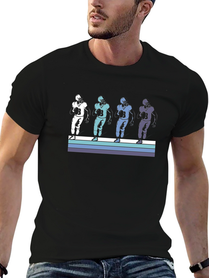 Football Player Graphic Tee - Retro Style