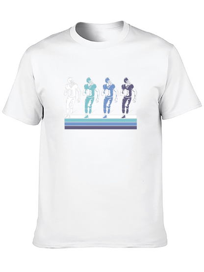 Football Player Graphic Tee - Retro Style