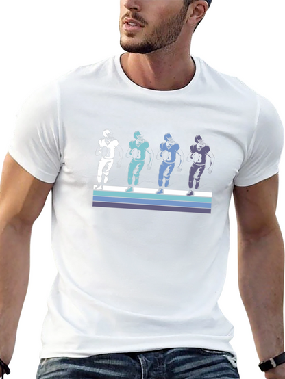 Football Player Graphic Tee - Retro Style