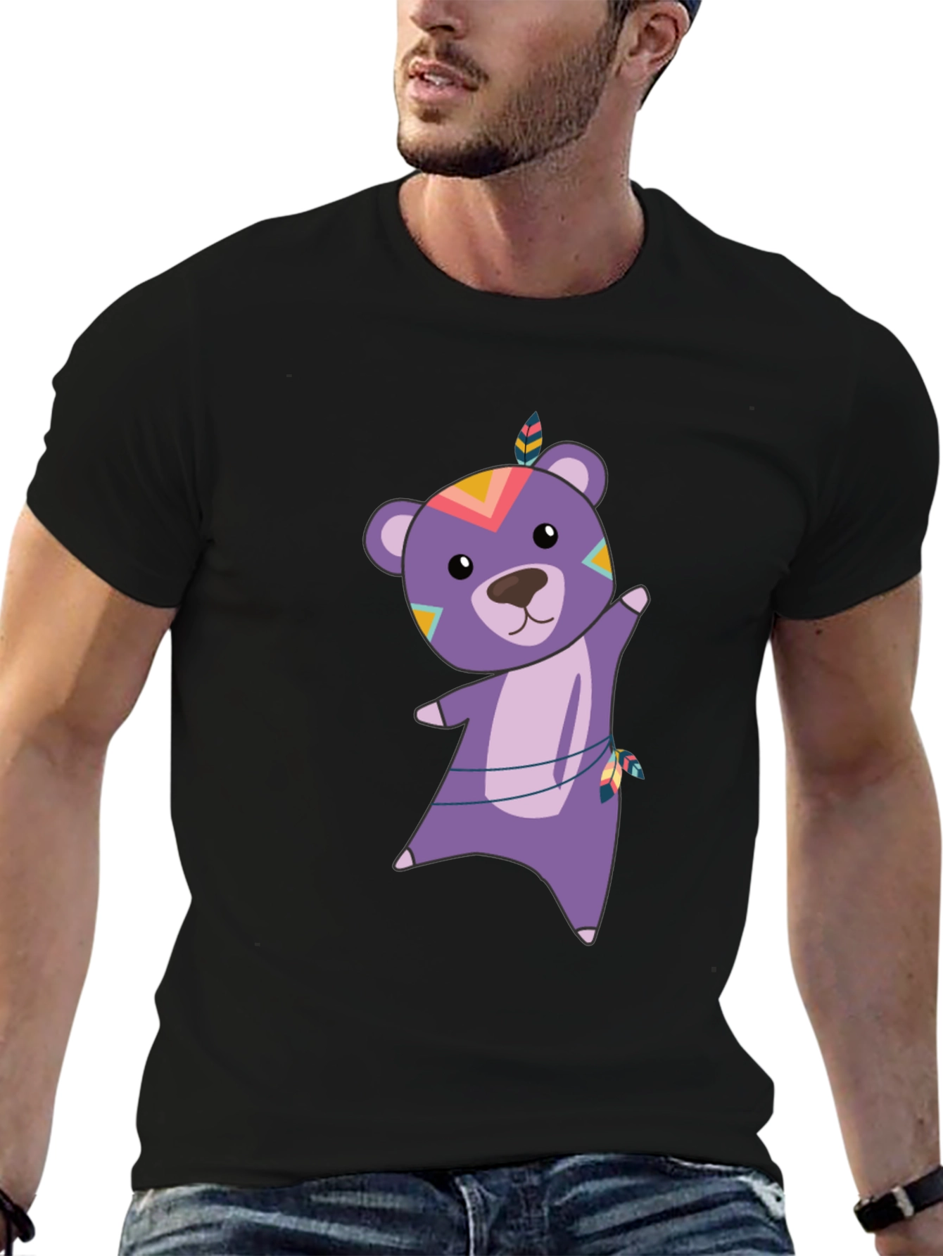 Bear Graphic Tee - Tribal Bear Shirt
