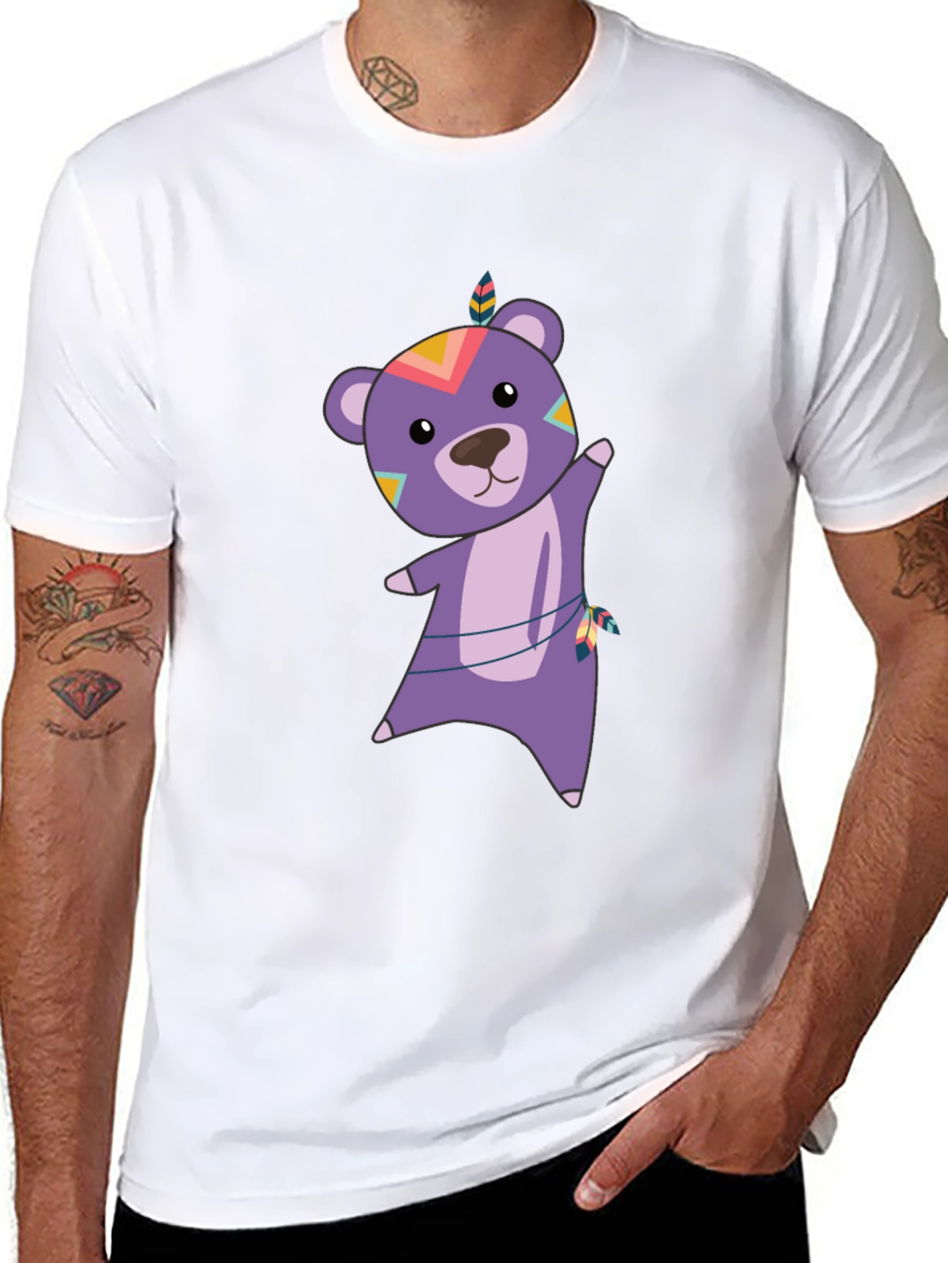 Bear Graphic Tee - Tribal Bear Shirt