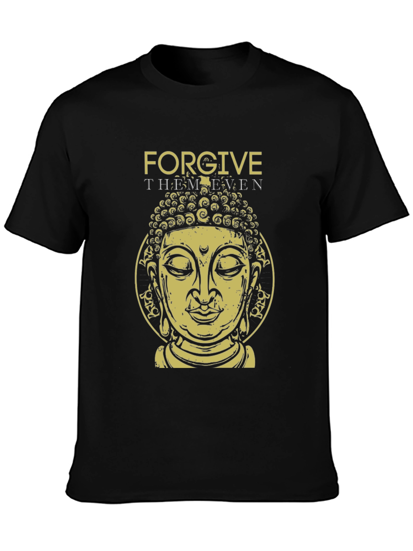 Forgive Them Buddha Graphic Tee - Black