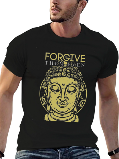 Forgive Them Buddha Graphic Tee - Black