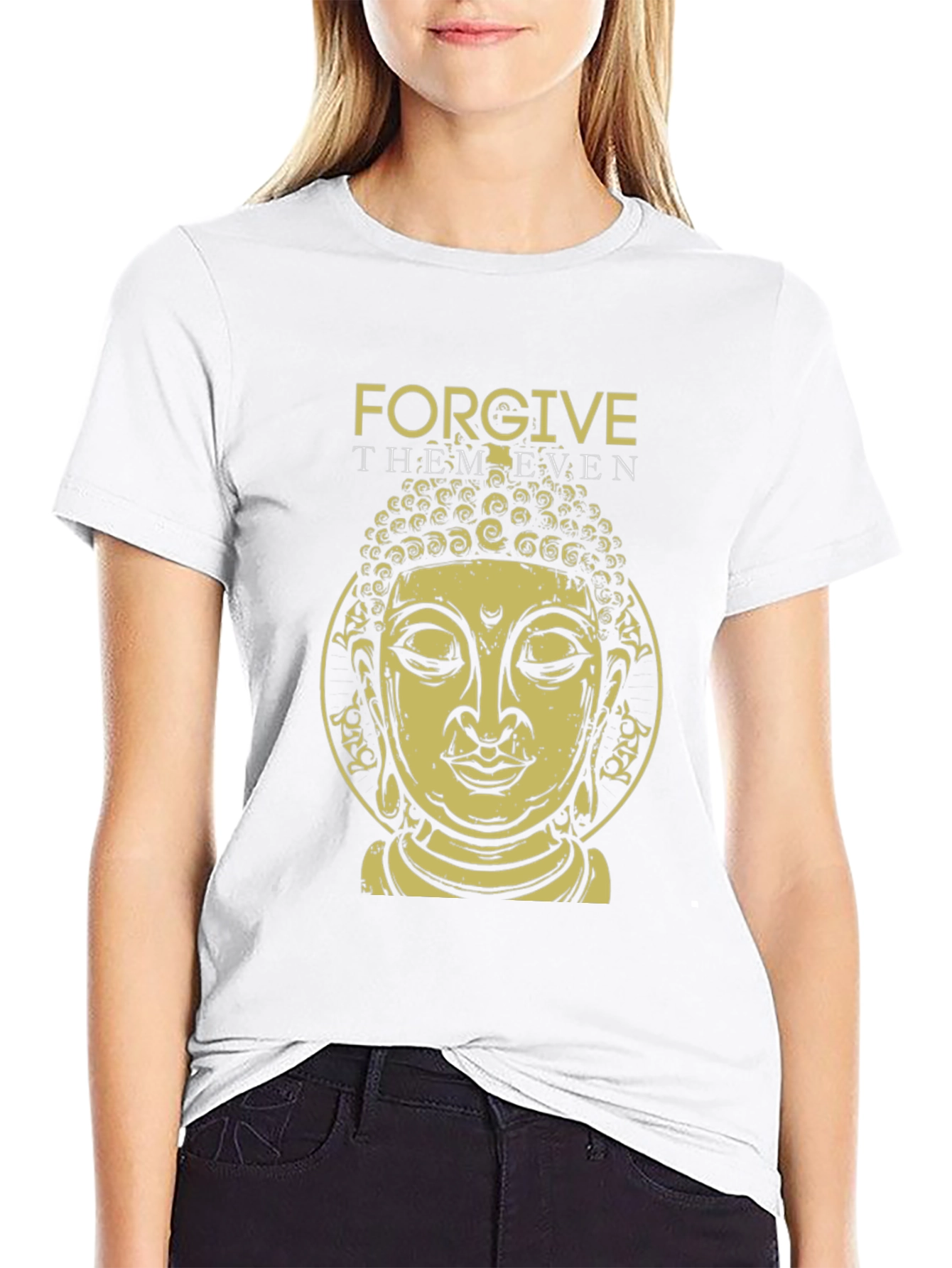 Forgive Them Buddha Graphic Tee - Black