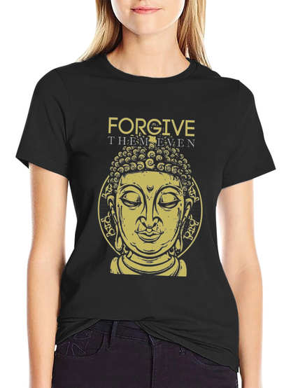 Forgive Them Buddha Graphic Tee - Black