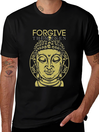 Forgive Them Buddha Graphic Tee - Black