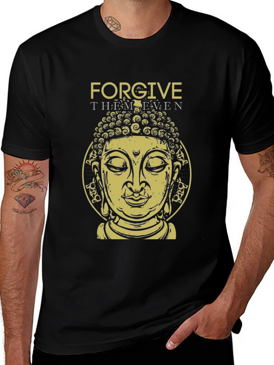 Forgive Them Buddha Graphic Tee - Black