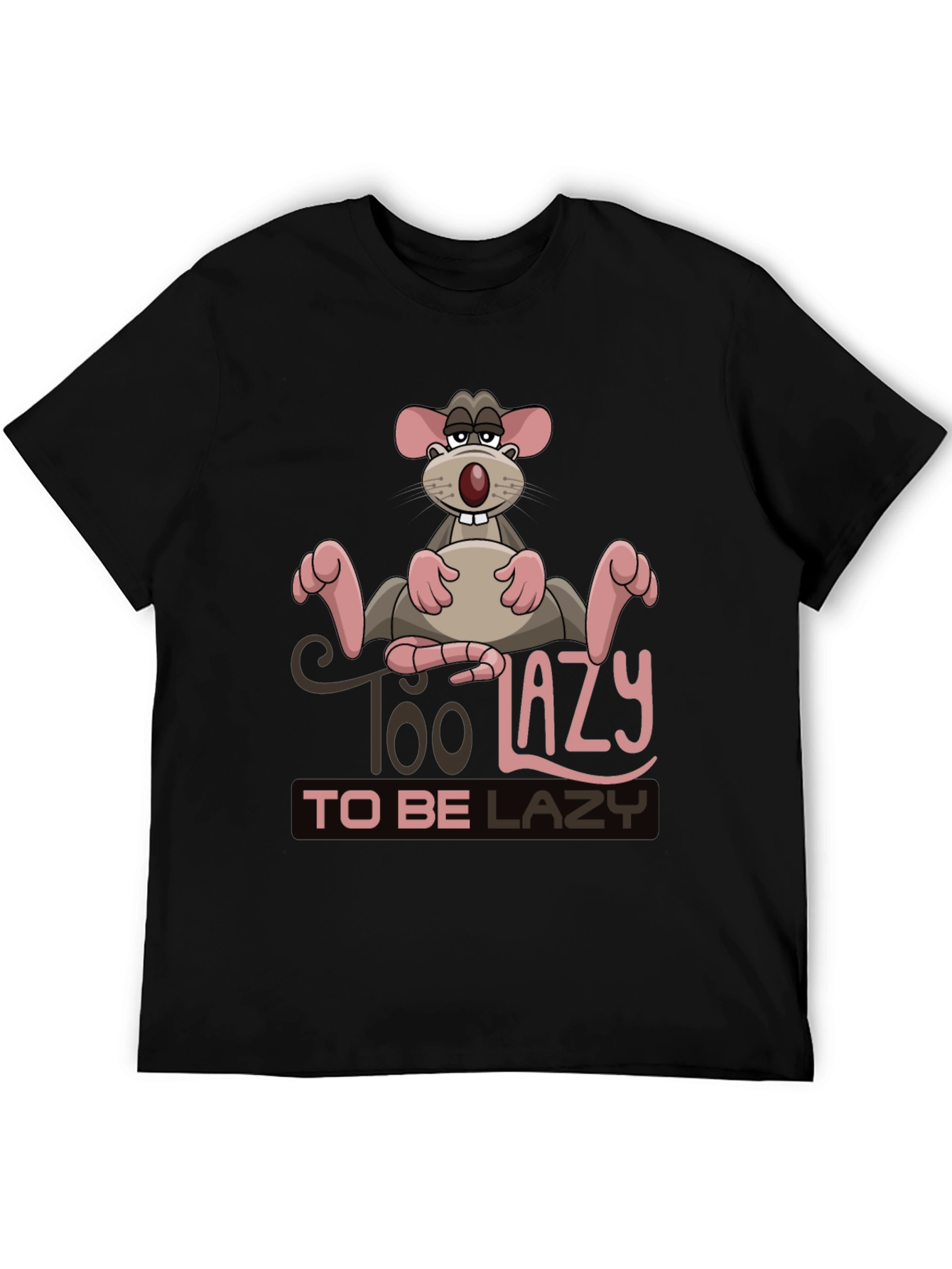 Funny Too Lazy Rat Graphic T-Shirt