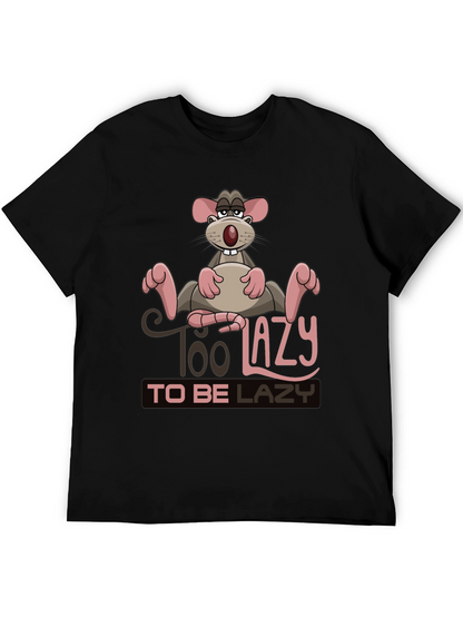 Funny Too Lazy Rat Graphic T-Shirt