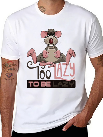 Funny Too Lazy Rat Graphic T-Shirt