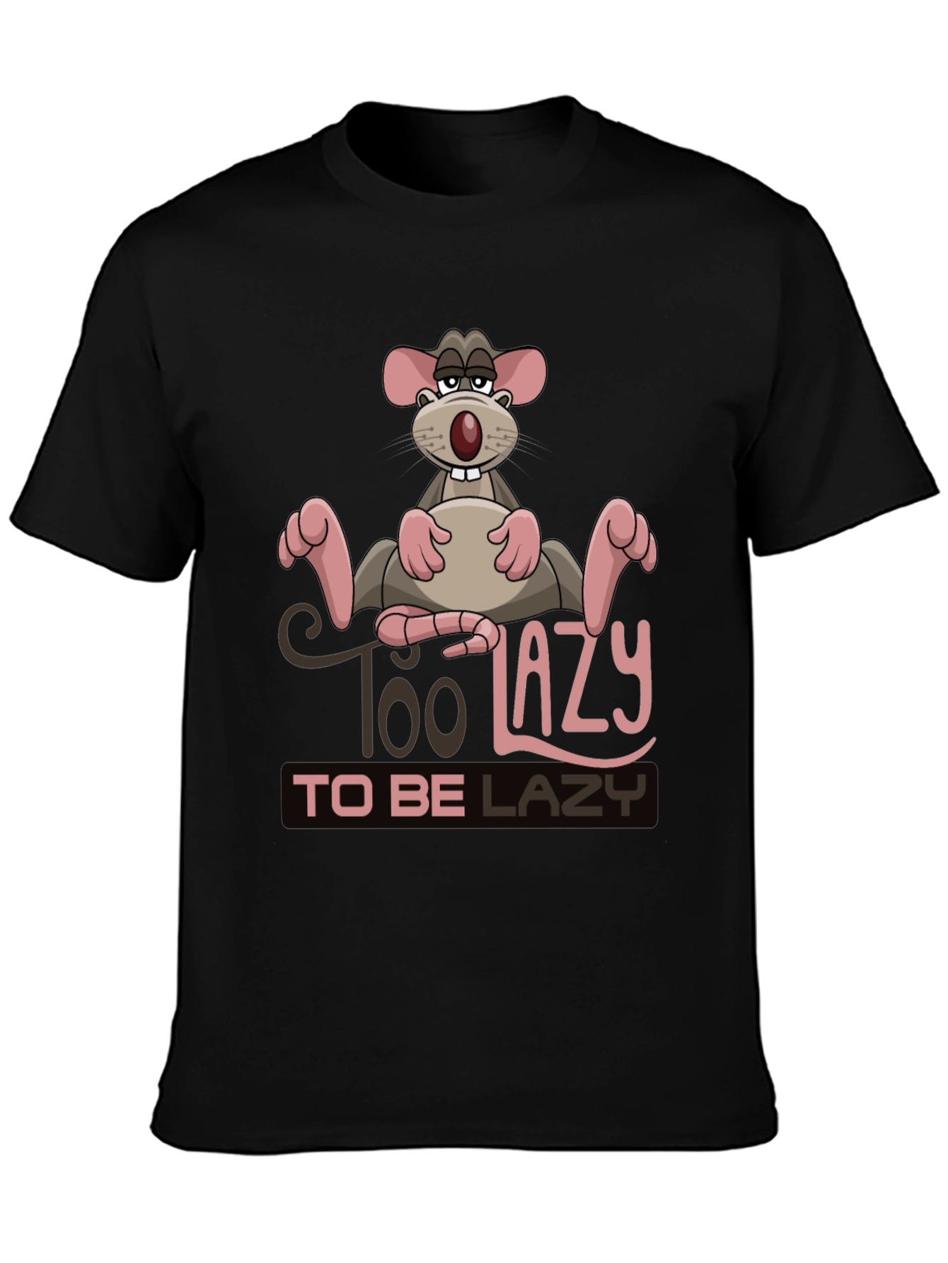 Funny Too Lazy Rat Graphic T-Shirt
