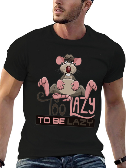 Funny Too Lazy Rat Graphic T-Shirt