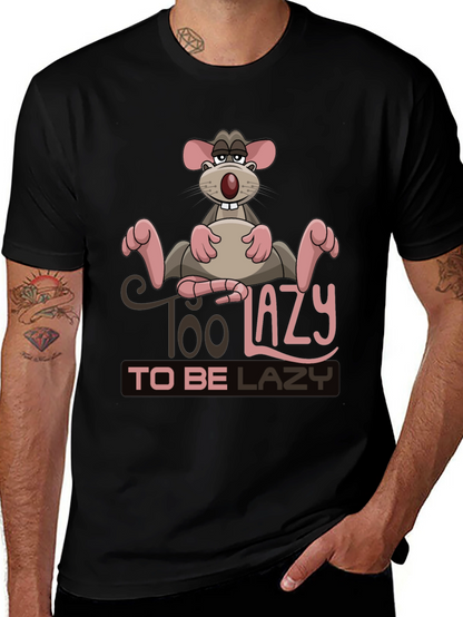 Funny Too Lazy Rat Graphic T-Shirt
