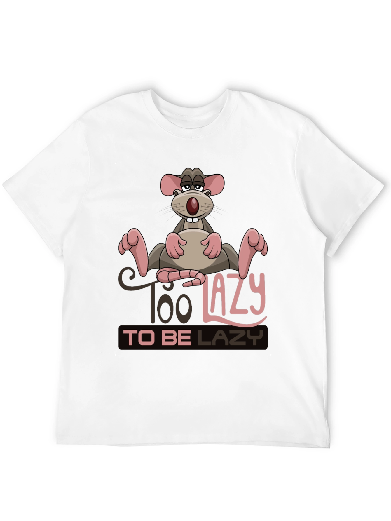 Funny Too Lazy Rat Graphic T-Shirt