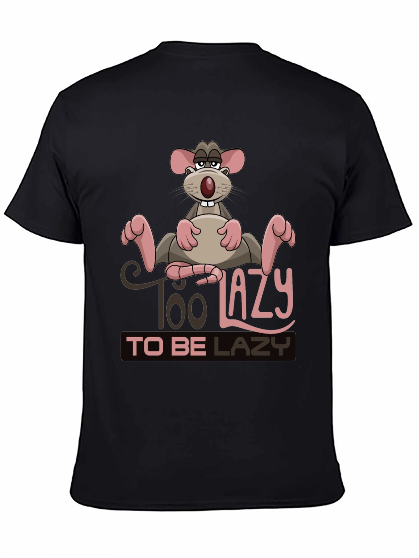 Funny Too Lazy Rat Graphic T-Shirt
