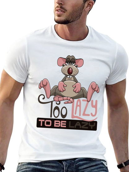 Funny Too Lazy Rat Graphic T-Shirt