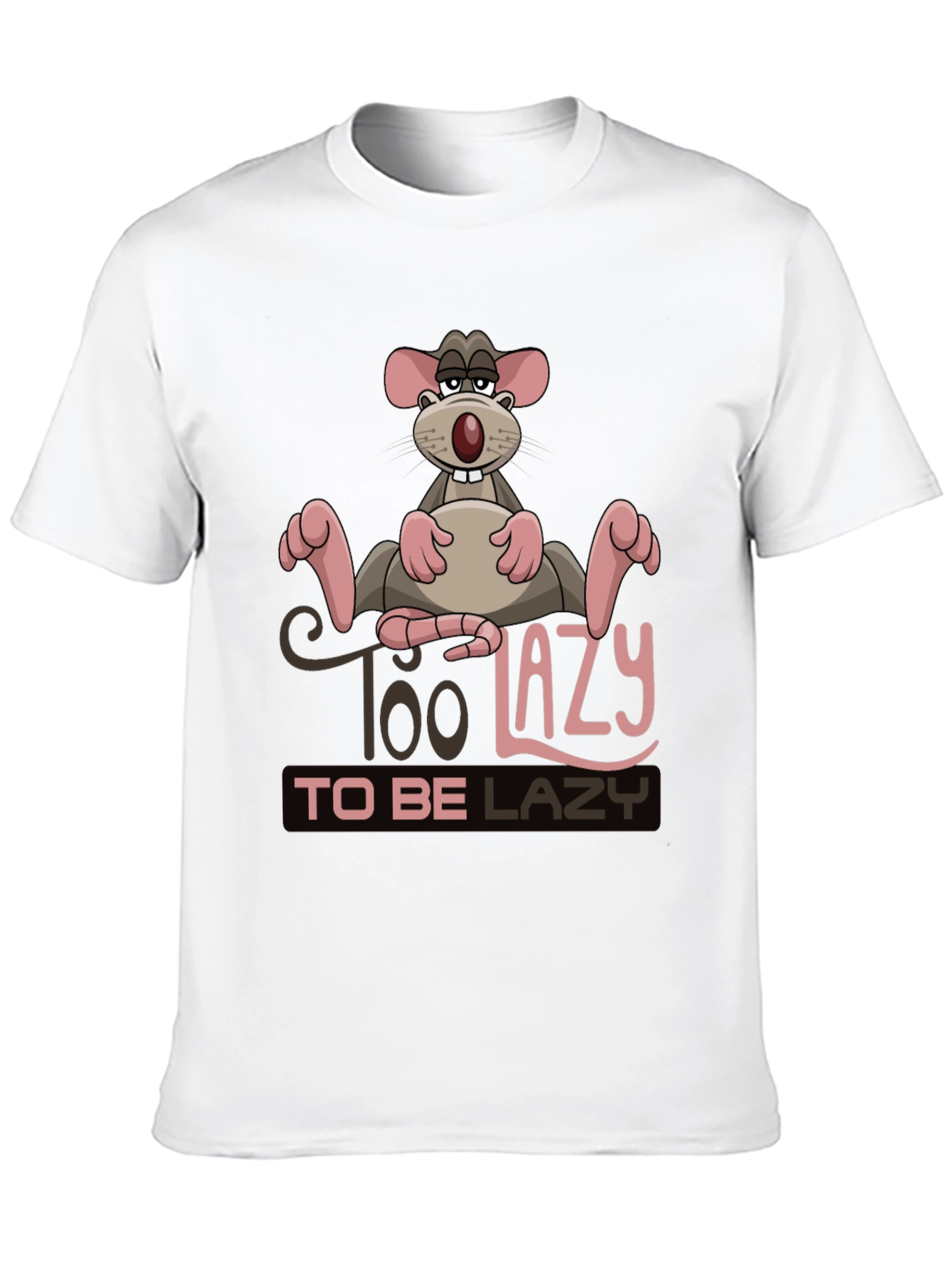 Funny Too Lazy Rat Graphic T-Shirt