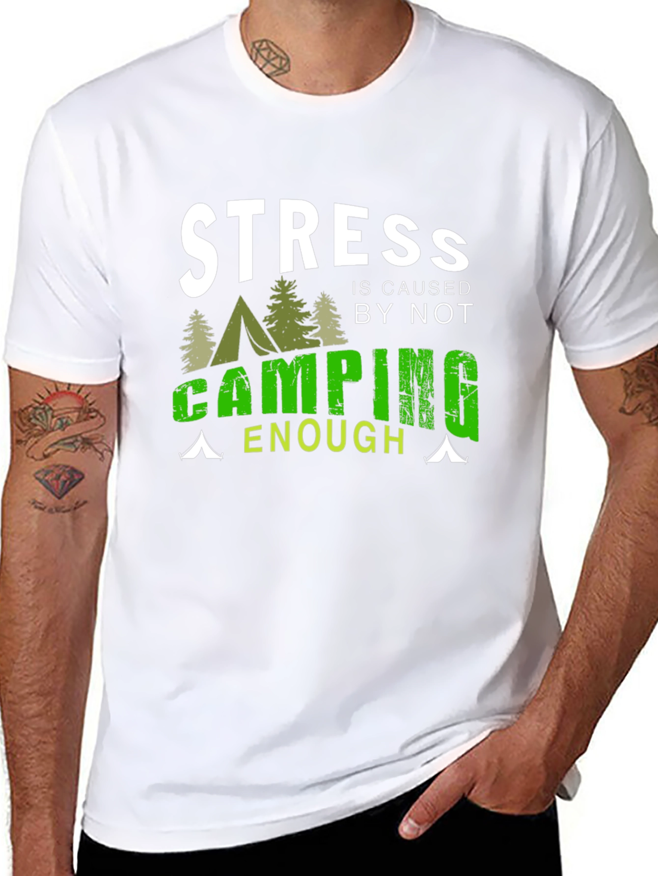 Camping T-Shirt: Stress is Caused by Not Camping Enough