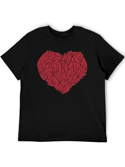 Heart of Leaves Graphic Tee - Black