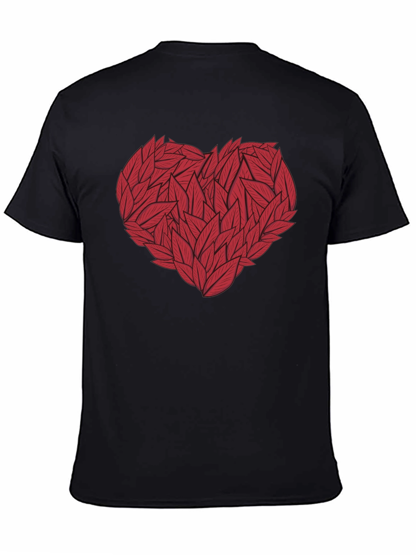Heart of Leaves Graphic Tee - Black