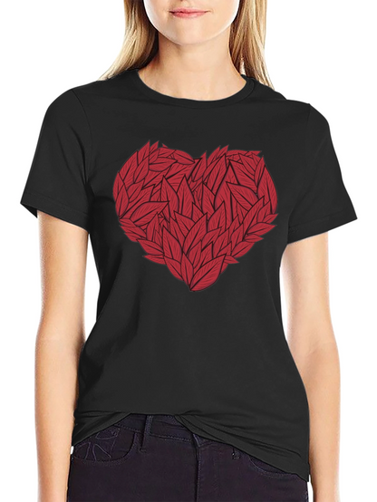 Heart of Leaves Graphic Tee - Black