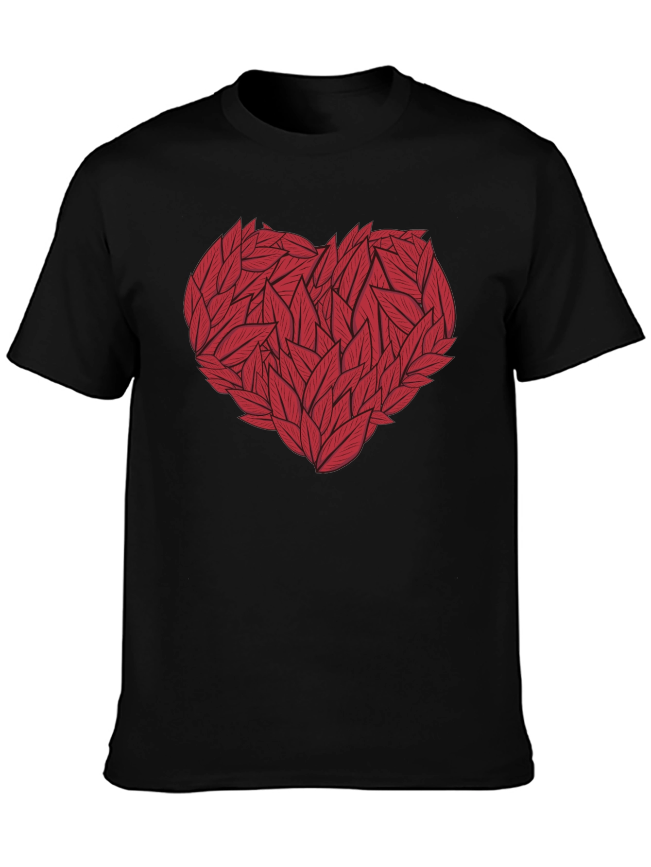 Heart of Leaves Graphic Tee - Black