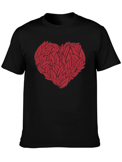 Heart of Leaves Graphic Tee - Black