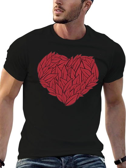 Heart of Leaves Graphic Tee - Black