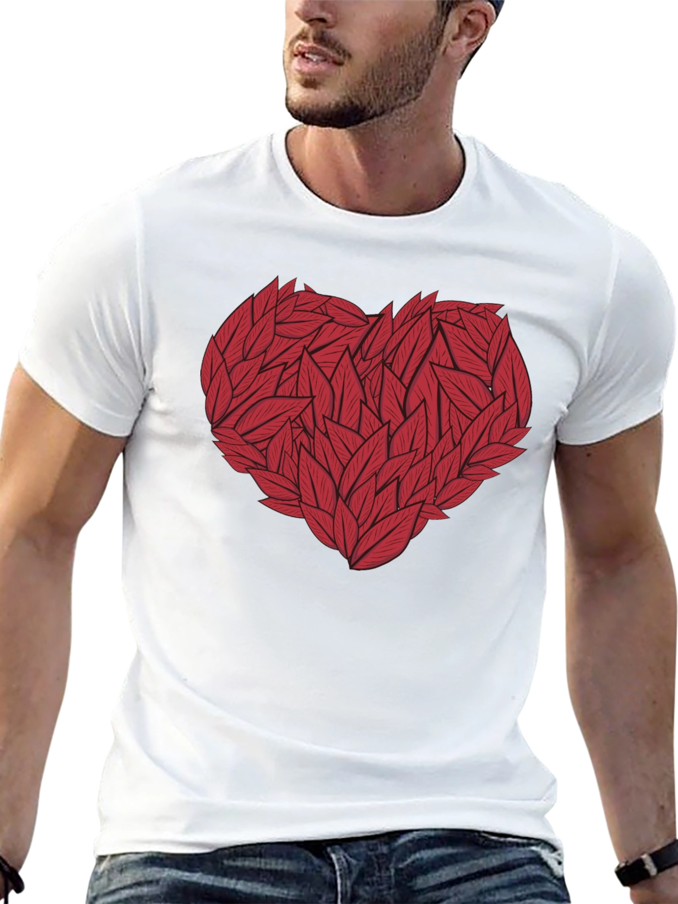 Heart of Leaves Graphic Tee - Black