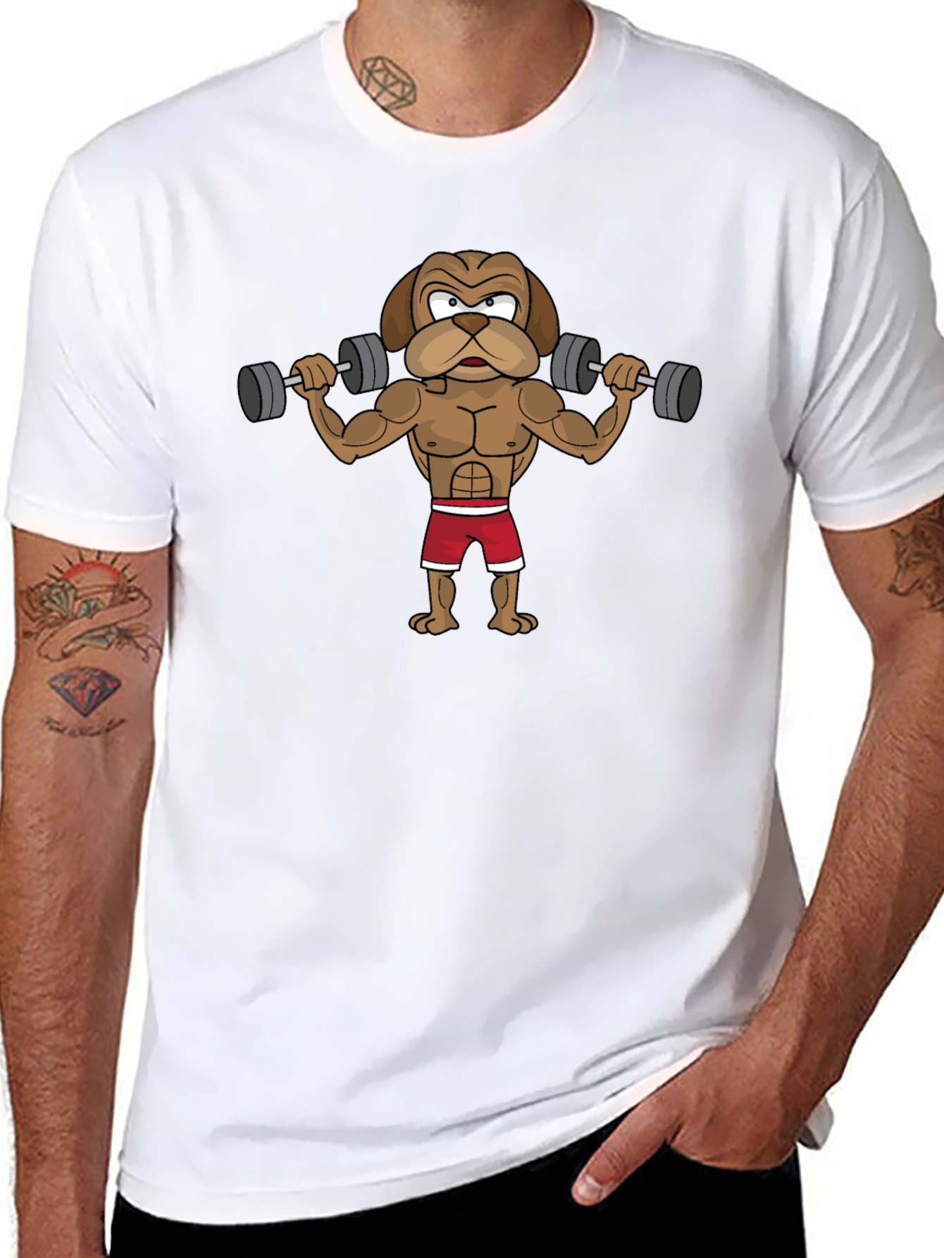 Workout Dog Graphic Tee - Black