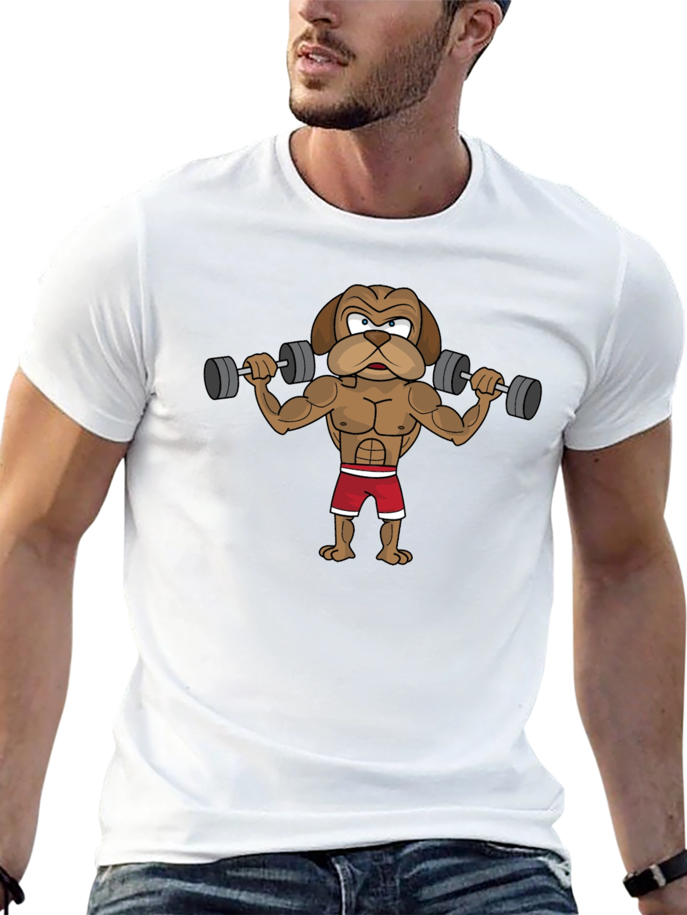 Workout Dog Graphic Tee - Black