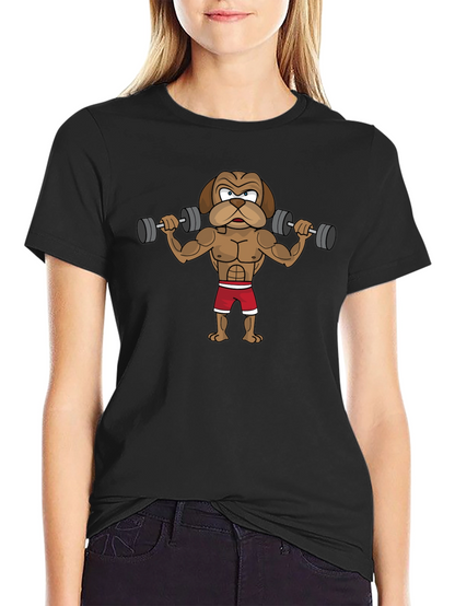 Workout Dog Graphic Tee - Black