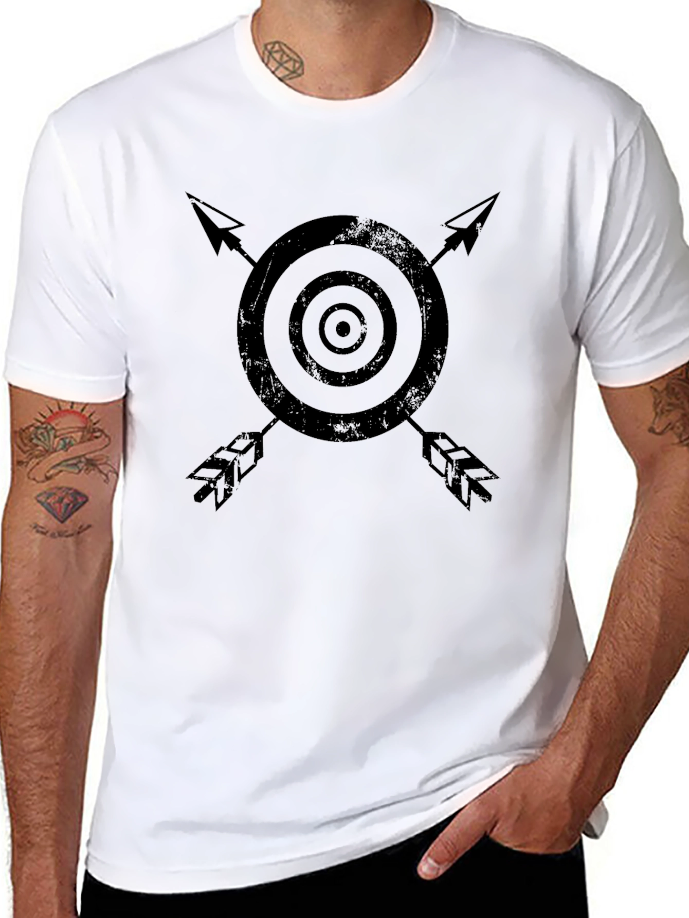 Target & Arrows Graphic Black Tee