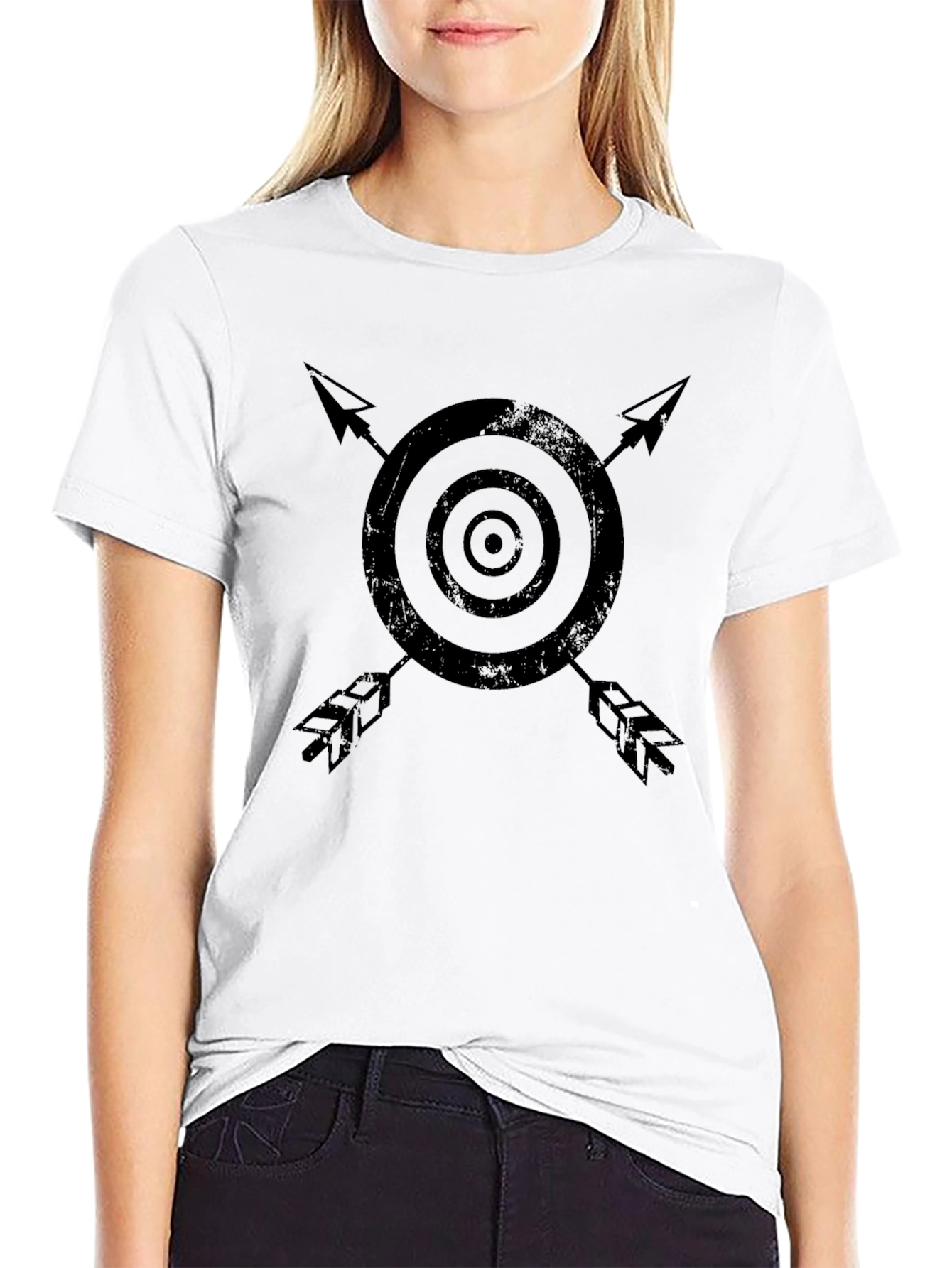 Target & Arrows Graphic Black Tee