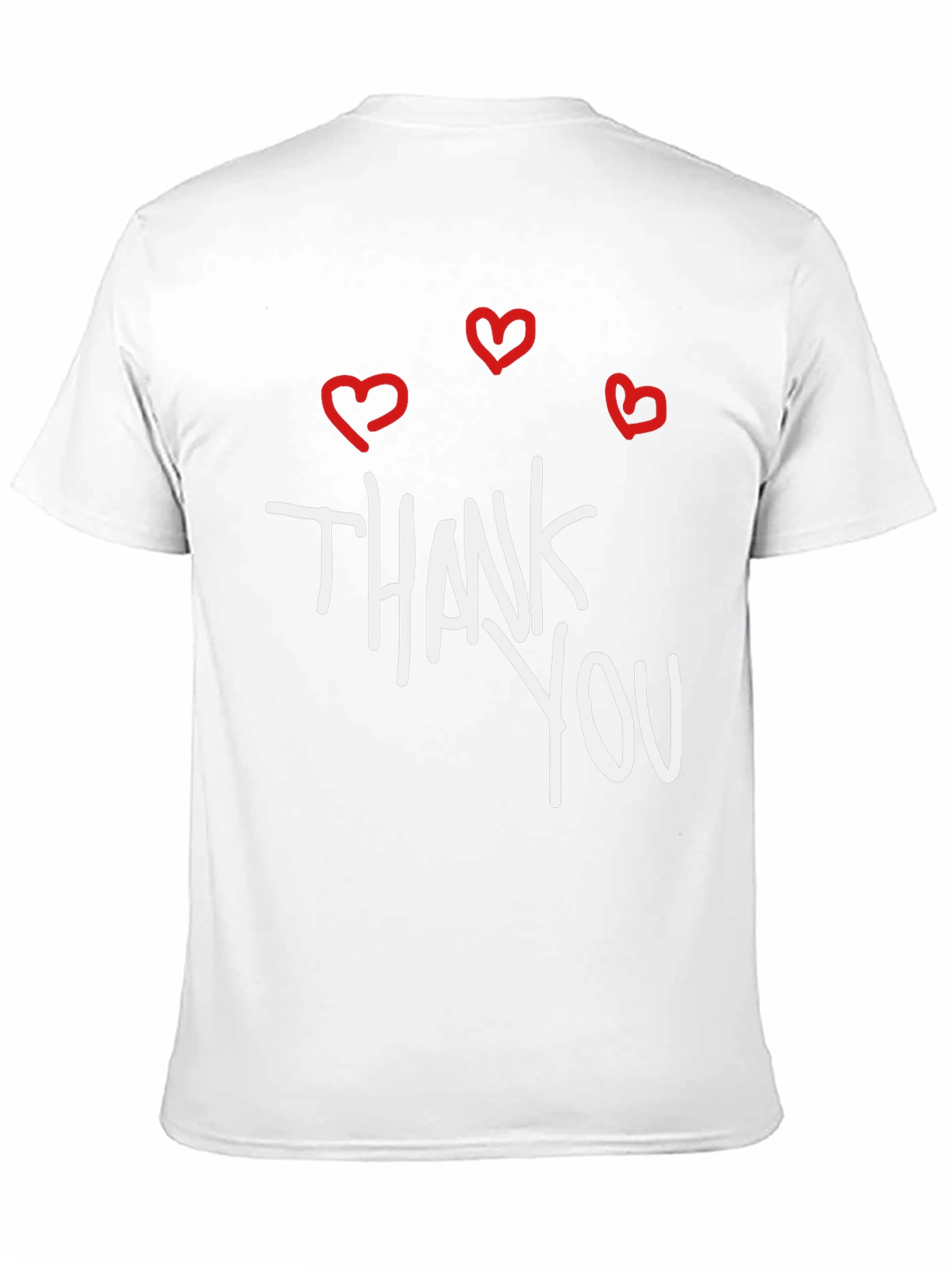 Thank You Hearts Graphic Tee - Casual Black T-Shirt