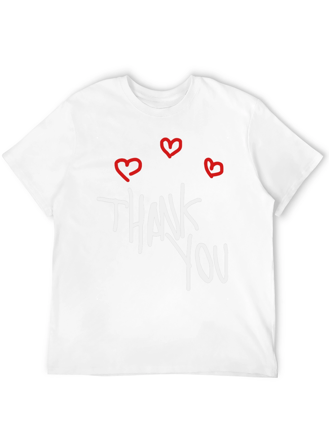 Thank You Hearts Graphic Tee - Casual Black T-Shirt