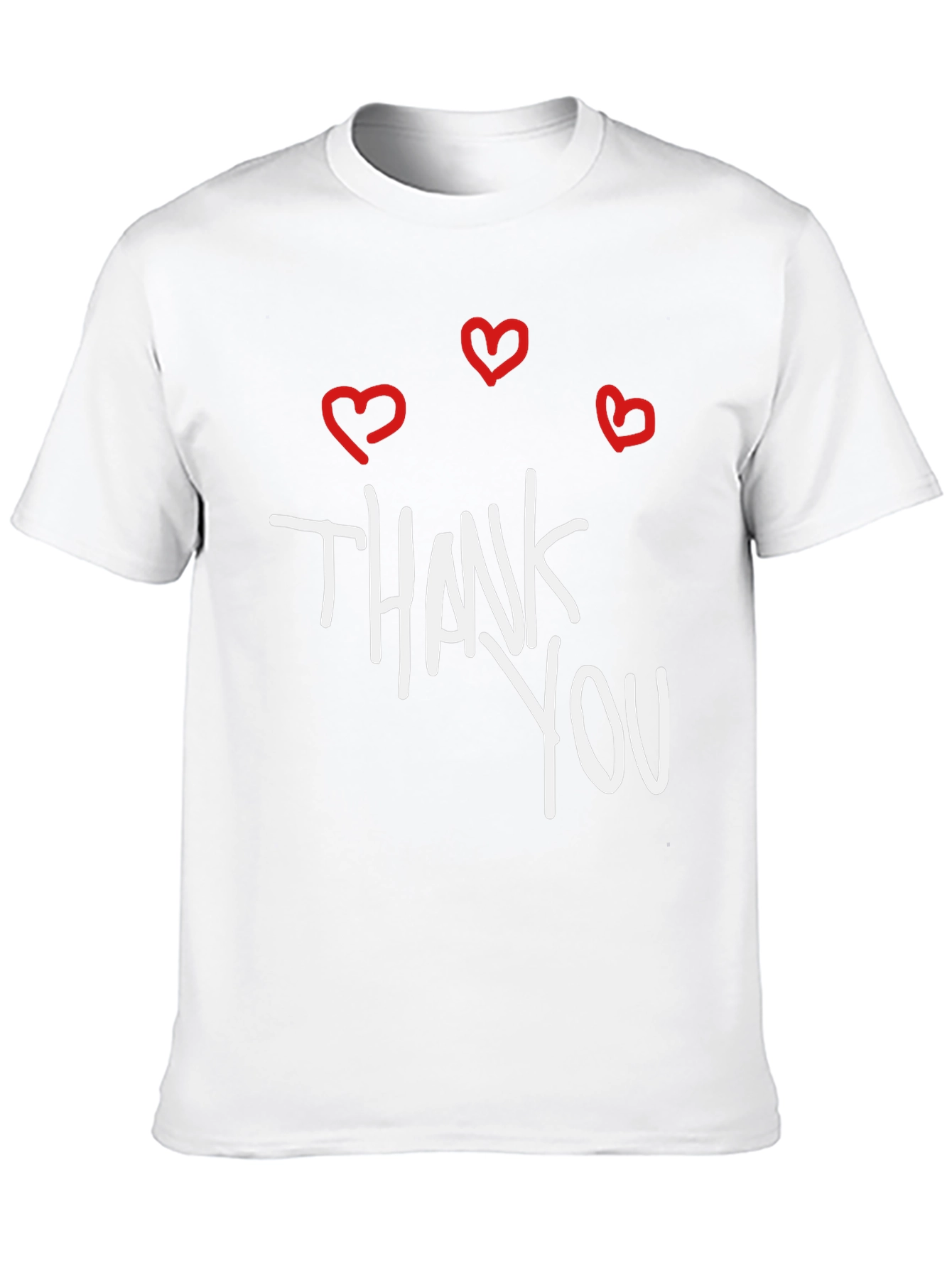Thank You Hearts Graphic Tee - Casual Black T-Shirt