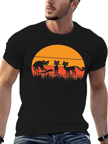 Cats at Sunset Graphic Tee
