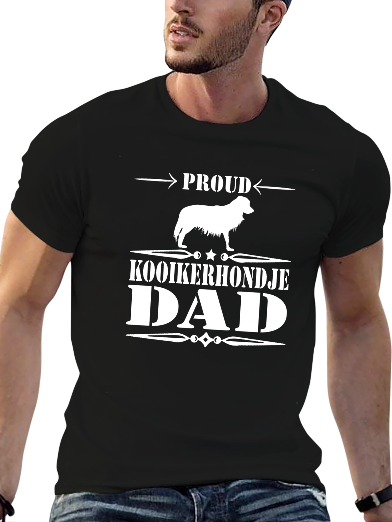 Proud Kooikerhondje Dad T-Shirt - Black
