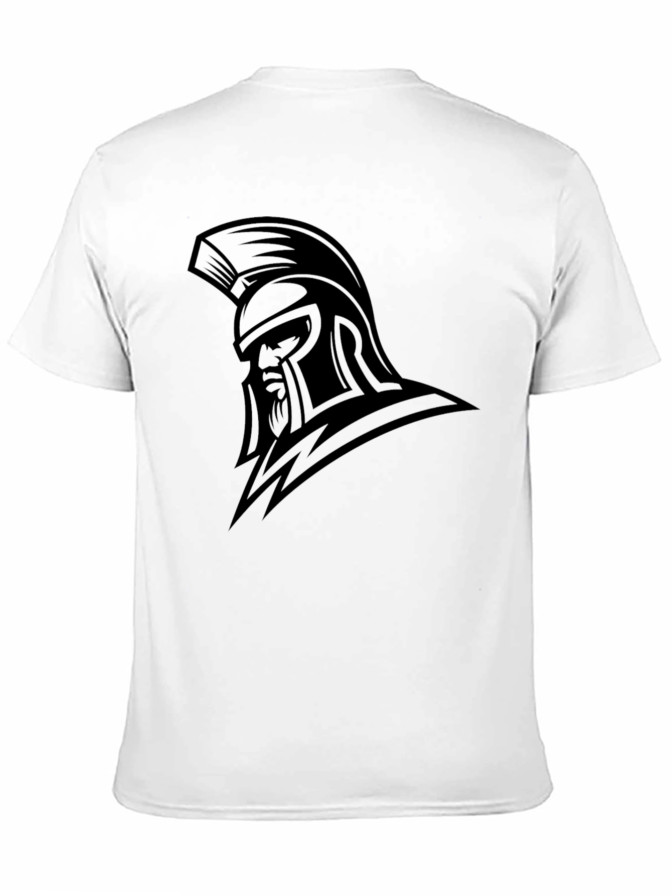 Spartan Warrior Graphic Tee - Black Cotton T-Shirt