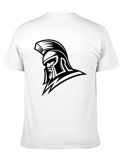Spartan Warrior Graphic Tee - Black Cotton T-Shirt